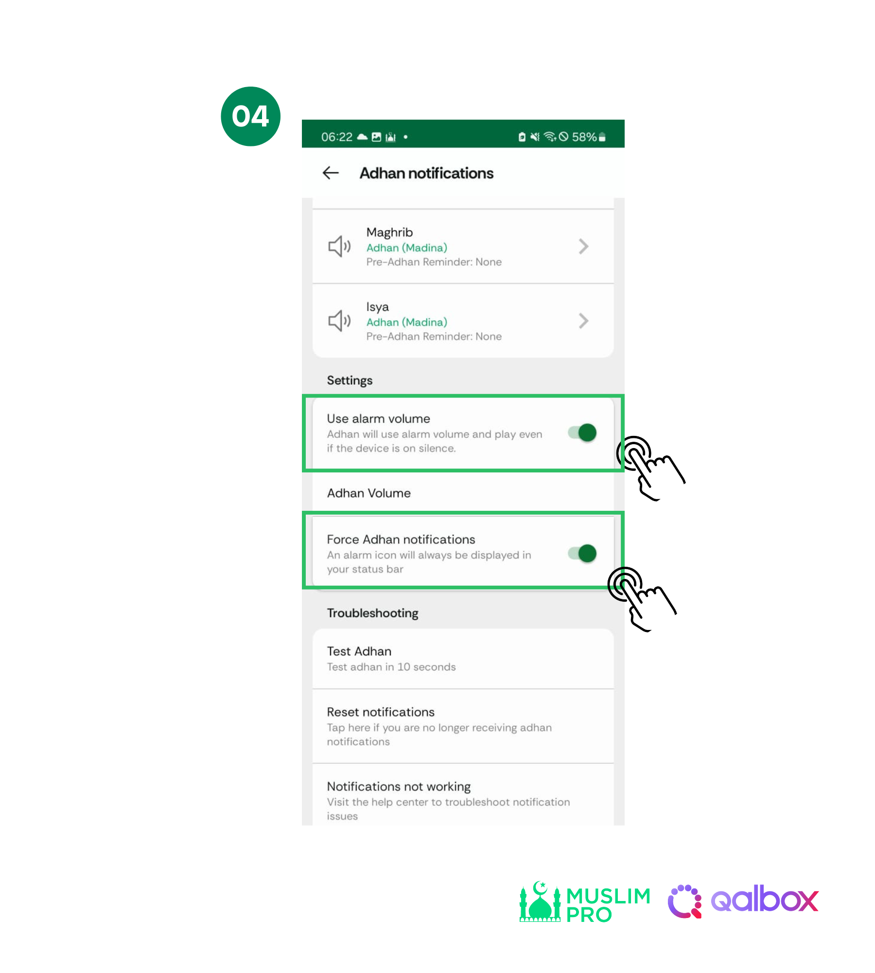 How to troubleshoot adhan issue on Android device.png