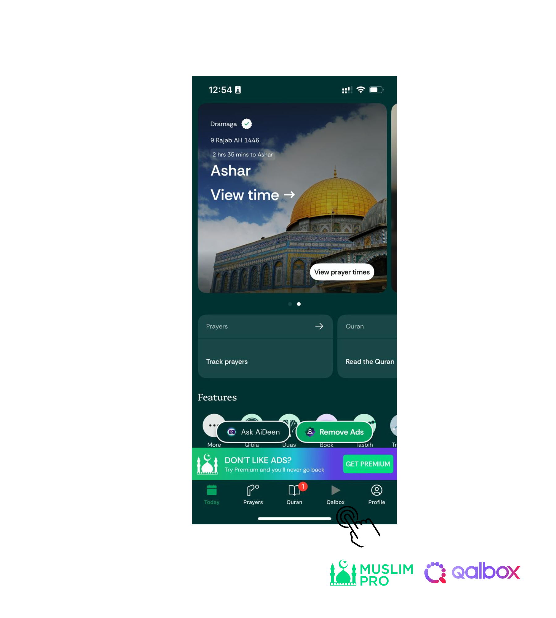 I’m already logged in to Muslim Pro app, how do I upgrade my account to Premium to have full access to Qalbox (1).png
