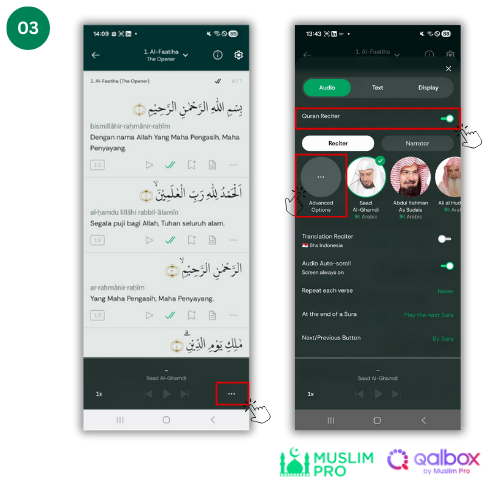 I have downloaded the recitations but nothing happens when I try to play them (Android only).png
