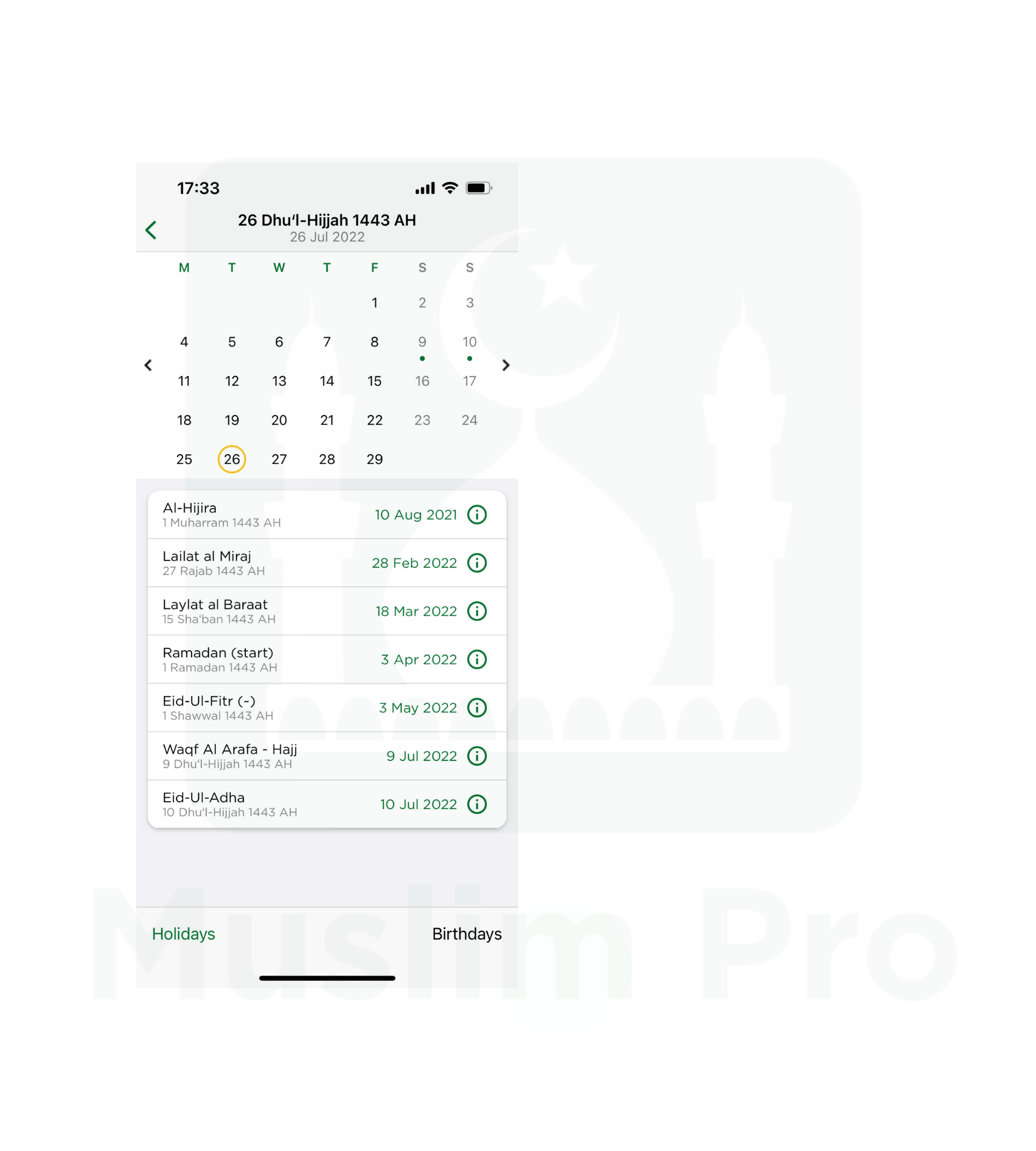 How to Adjust Islamic (Hijri) Calendar Date Muslim Pro & Qalbox